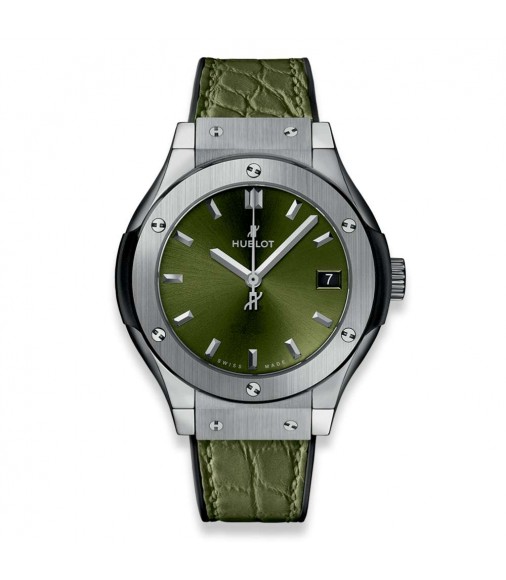 Copy Hublot Classic Fusion Green Titanium 33mm