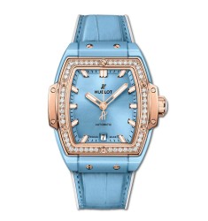 Fake Hublot Spirit Of Big Bang Light Blue Ceramic King Gold Diamonds