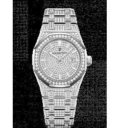 Copy Audemars Piguet Royal Oak 33 Quartz White Gold/Diamond/Silver/Bracelet 67652BC.ZZ.1265BC.01