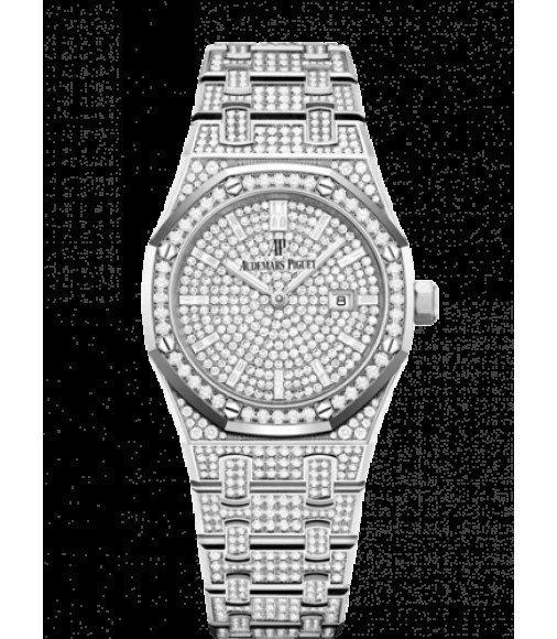 Copy Audemars Piguet Royal Oak 33 Quartz White Gold/Diamond/Silver/Bracelet 67652BC.ZZ.1265BC.01