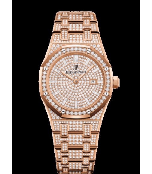 Fake Audemars Piguet Royal Oak 33 Quartz Pink Gold/Diamond/Silver/Bracelet 67652OR.ZZ.1265OR.01