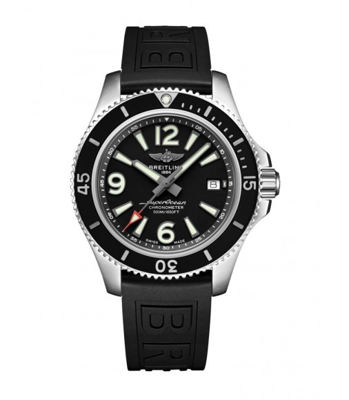 Breitling Superocean 42 Black Dial Black Rubber Strap Men's Replica Watch