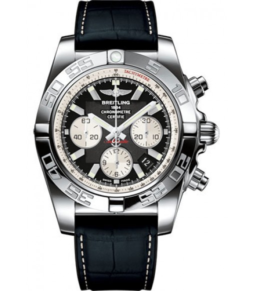 Breitling Chronomat 44 Stainless Steel/Onyx Black/Croco Rubber/Folding (AB011012/B967/296S/A20D.4)