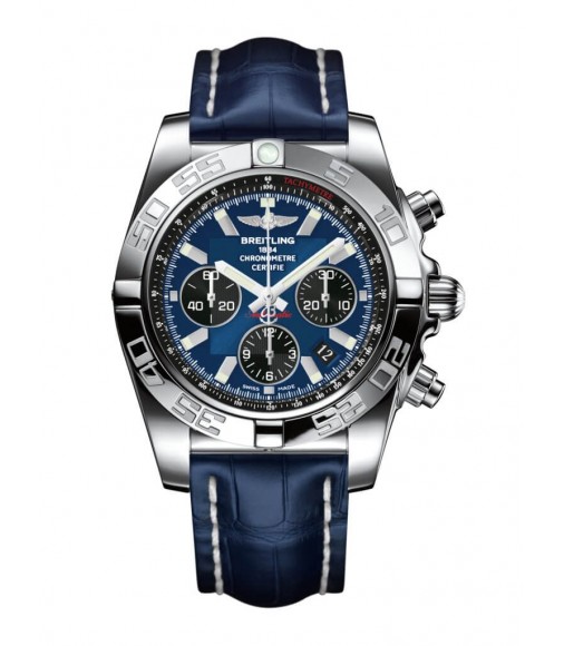 Breitling Chronomat 44 Stainless Steel/Blackeye Blue/Croco/Pin (AB011012/C789/731P/A20BA.1)