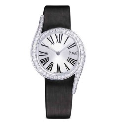 Piaget Limelight Gala Silver Dial Ladies Black Satin Replica G0A42150