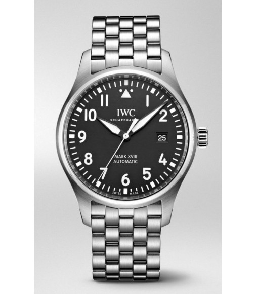 Fake IWC Pilot Mark Xviii Black Dial Steel Mens Watch Iw327015