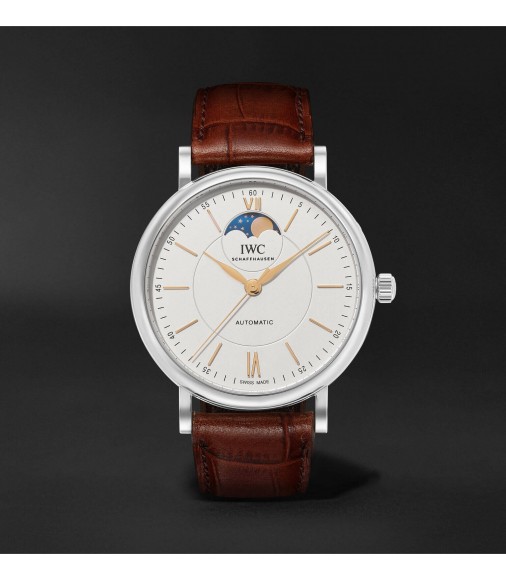 Copy IWC Portofino Automatic Moon Phase Automatic Silver Dial Men's Watch