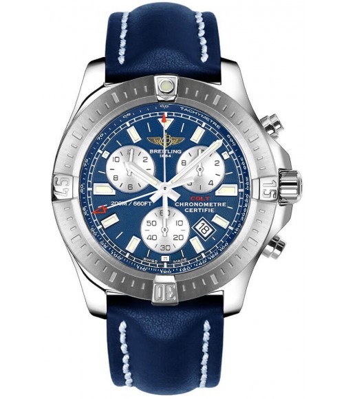 Breitling Colt Chronograph Blue Dial Men's Replica Watch A7338811/C905/105X/A20BA.1
