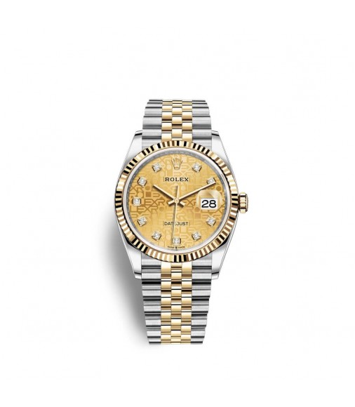 Replica Rolex Datejust 36 Oystersteel 18 ct yellow gold M126233-0033