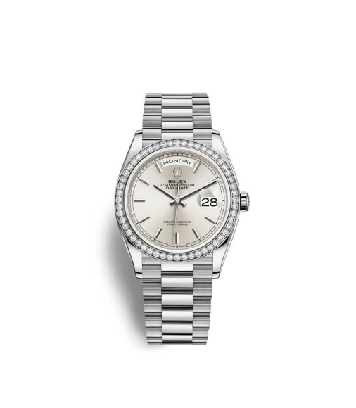 Rolex Day-Date 36 18 ct white gold M128349RBR-0001 fake