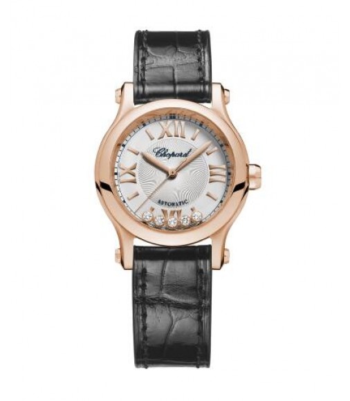 Replica Chopard Happy Sport 18kt Rose Gold White Dial Ladies 274893-5011