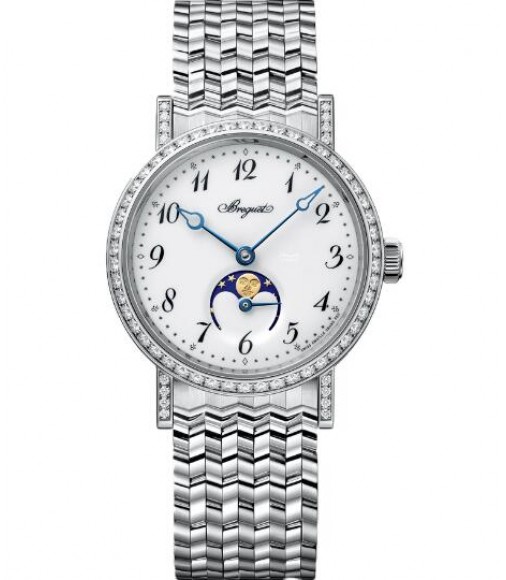 Copy Brequet Classique 18K White Gold & Diamonds Ladies 9088BB/29/BC0/DD00