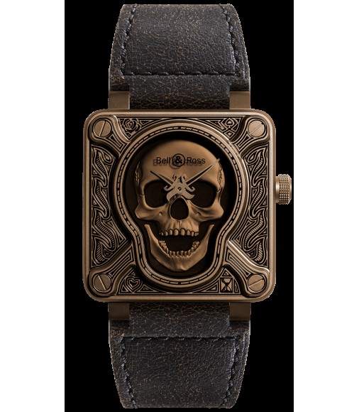 Copy Bell & Ross BR 01 Burning Skull Bronze 46mm Mens BR0192-BURNSK