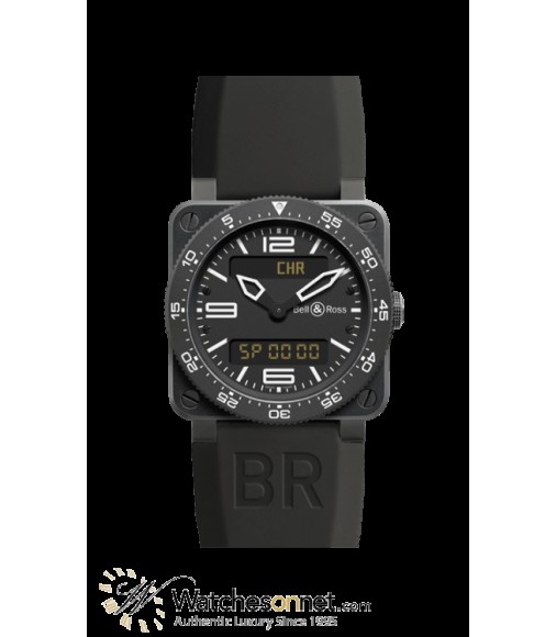 Copy Bell & Ross Aviation Black Dial Black PVD Men's BR0392-AVIA-CA