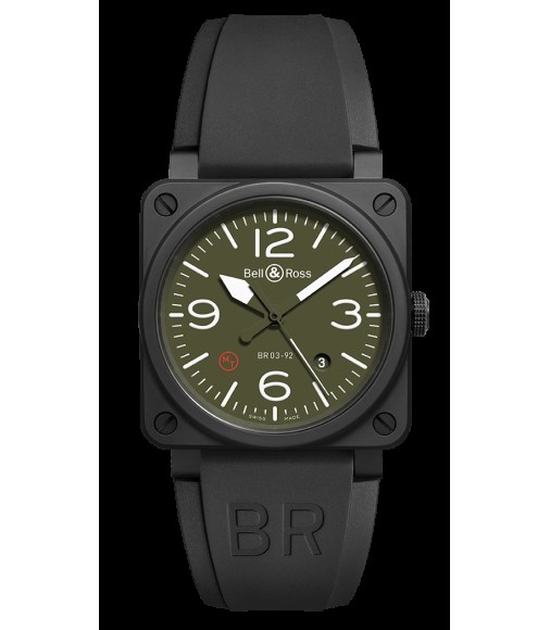 Copy Bell & Ross Aviation Ceramic BR03-92 MILITARYTYPE