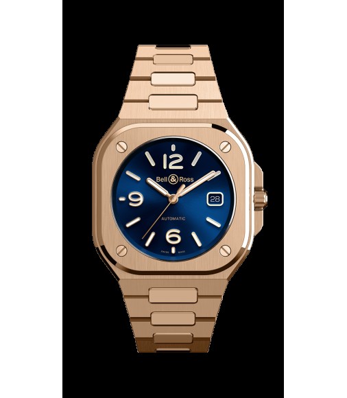 Copy Bell & Ross BR 05 Rose Gold with Dark Electric Blue Dial Automatic