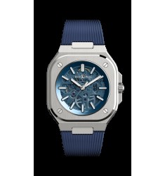 Copy Bell & Ross BR 05 Stainless Steel / Skeleton Blue / Strap BR05A-BLU-SKST/SRB