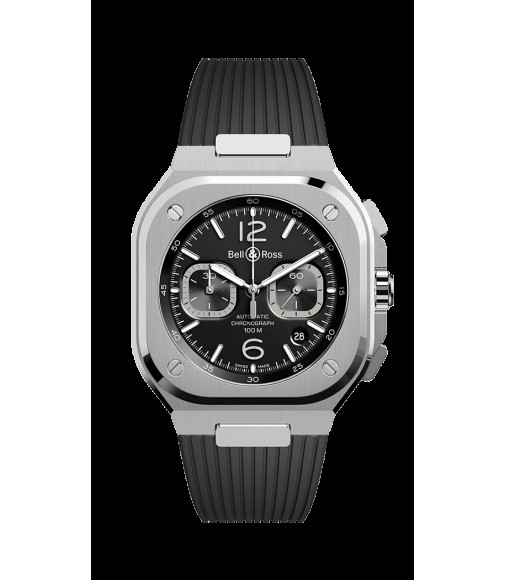 Copy Bell & Ross BR 05 Chrono Black Steel BR05C-BL-ST/SRB