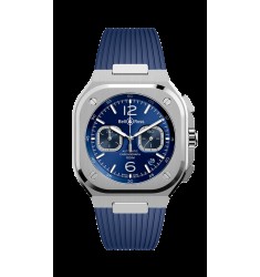 Copy Bell & Ross BR-05-Chrono Blue Steel Rubber Strap BR05C-BU-ST/SRB