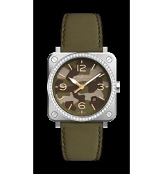 Copy Bell & Ross BR S Green Camo Diamonds BRS-CK-ST-LGD/SCA Watch