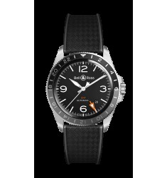 Copy Bell & Ross Vintage Black Steel GMT Mens BRV293-BL-ST/SRB