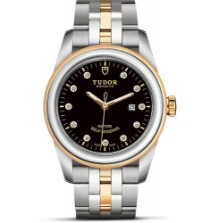 Copy Tudor Glamour Date 31 Steel / Yellow Gold / Black-Diamond / M53003-0008