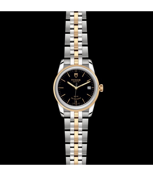 Copy Tudor Glamour Date 36 Steel / Yellow Gold / Champagne/ Strap m55003-0007