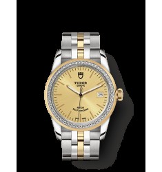 Copy Tudor Glamour Date 36 Steel / Yellow Gold / Champagne/ Strap m55003-0028