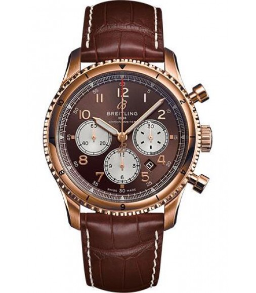 Copy Breitling Aviator 8 B01 Chronograph 43 Red Gold RB0119131Q1P2