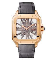 Fake Cartier Santos de Cartier Rose Gold Skeleton WHSA0018