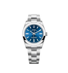 Copy Rolex Oyster Perpetual 34 Bright Blue Dial Oyster Watch