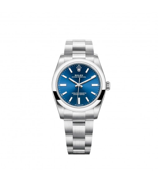 Copy Rolex Oyster Perpetual 34 Bright Blue Dial Oyster Watch