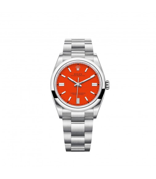 Copy Rolex Oyster Perpetual 36 Coral Red Dial Oyster Watch