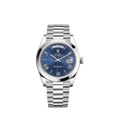 Copy Rolex Day-Date 40 Platinum bright blue dial President Watch