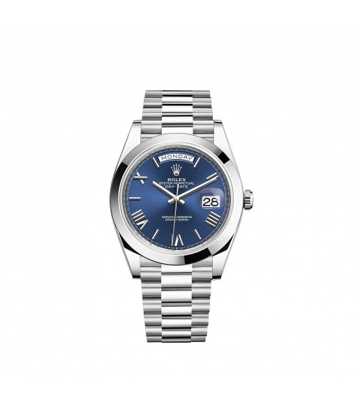 Copy Rolex Day-Date 40 Platinum bright blue dial President Watch