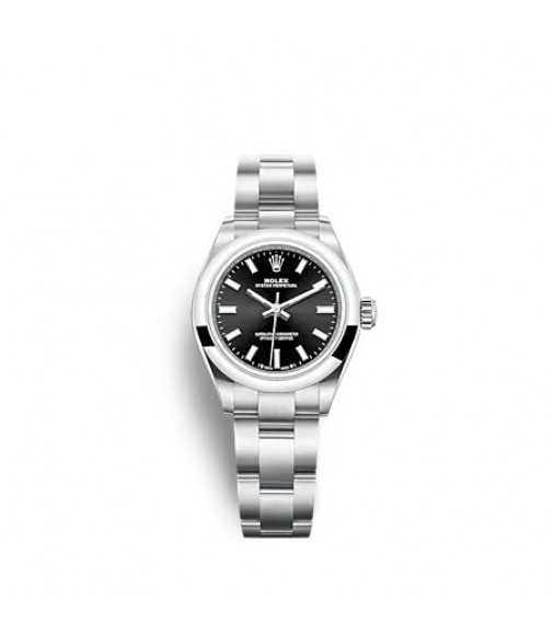Copy Rolex Oyster Perpetual 28 bright black dial Watch