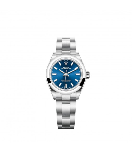 Copy Rolex Oyster Perpetual 28 bright blue dial Watch