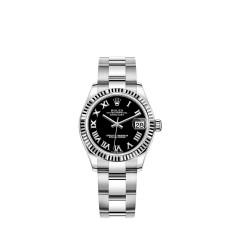 Copy Rolex Datejust 31 White Rolesor bright black dial Watch