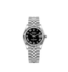 Copy Rolex Datejust 31 White Rolesor bright black dial Watch