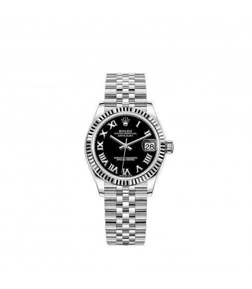Copy Rolex Datejust 31 White Rolesor bright black dial Watch
