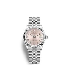 Copy Rolex Datejust 31 White Rolesor pink dial Jubilee Watch