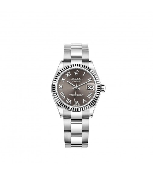 Copy Rolex Datejust 31 White Rolesor dark grey dial Oyster Watch