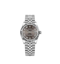 Copy Rolex Datejust 31 White Rolesor dark grey dial Jubilee Watch