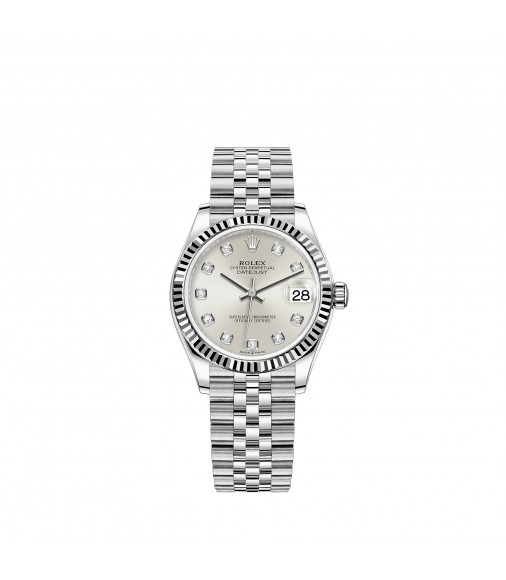 Copy Rolex Datejust 31 White Rolesor diamond-set dial Jubilee Watch