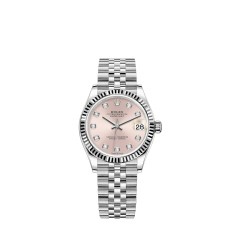 Copy Rolex Datejust 31 White Rolesor pink dial Jubilee Watch