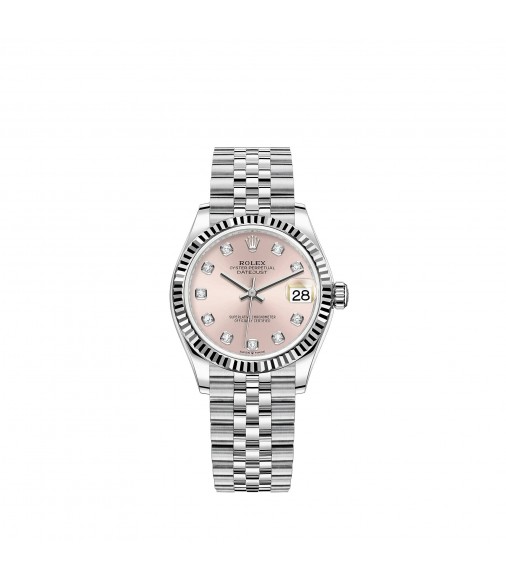 Copy Rolex Datejust 31 White Rolesor pink dial Jubilee Watch