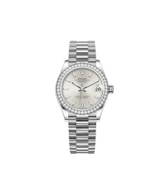 Copy Rolex Datejust 31 white gold silver dial President Watch