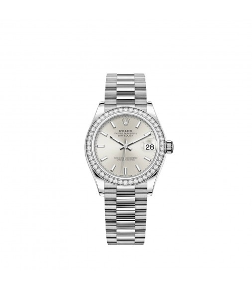 Copy Rolex Datejust 31 white gold silver dial President Watch