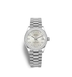 Copy Rolex Datejust 31 white gold silver dial President Watch