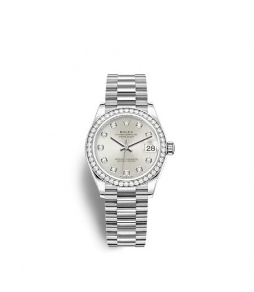Copy Rolex Datejust 31 white gold silver dial President Watch